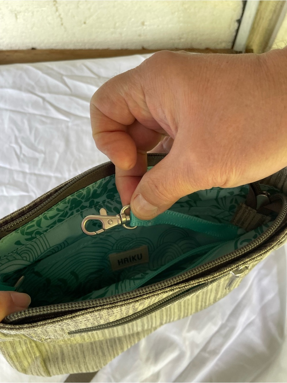 Gray/Cream Cargo Pocket Bag - Picture 4 of 5